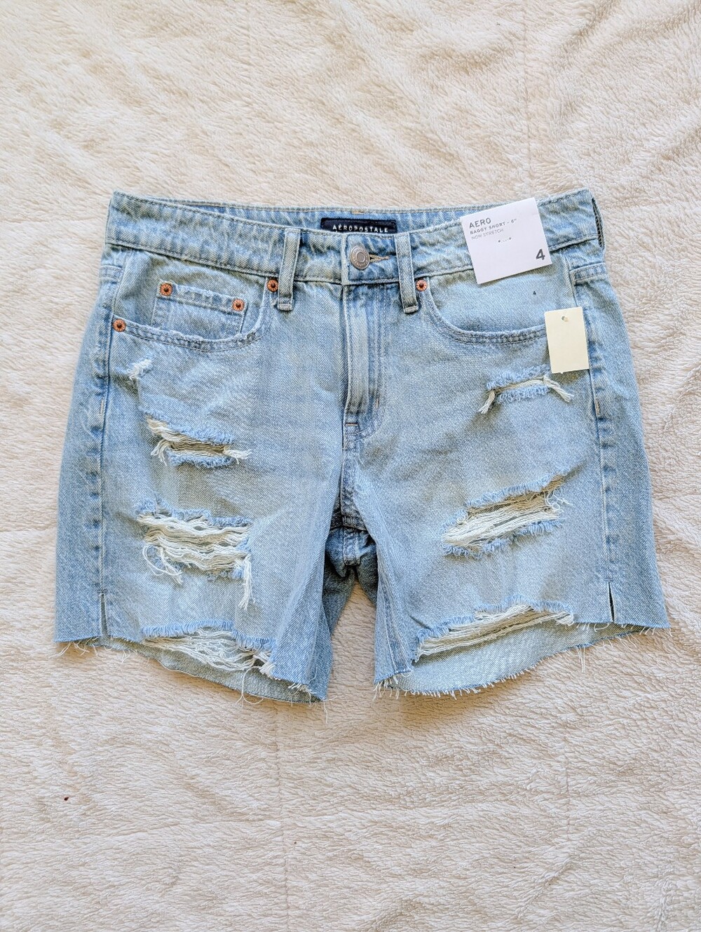 Aeropostale 6" Distressed Baggy Shorts